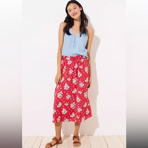 NWT Loft Floral Smocked Maxi Skirt